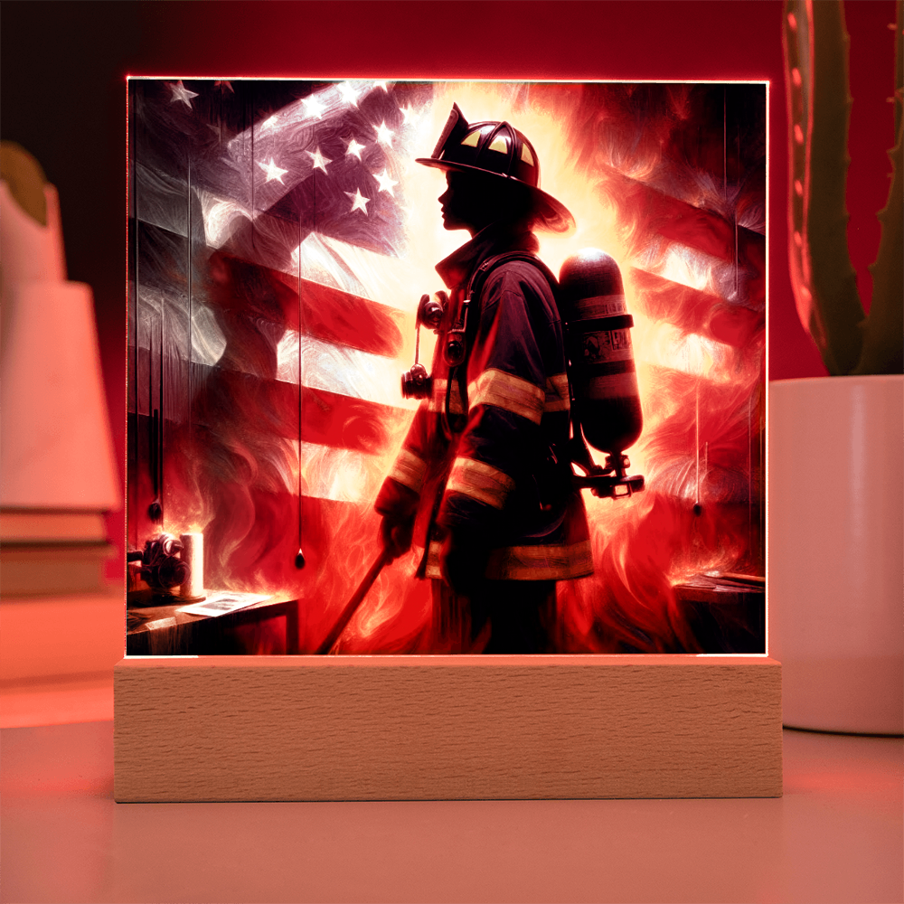 Firewoman acrylic