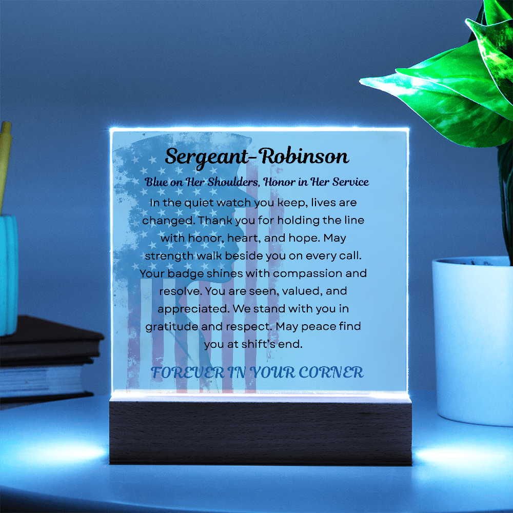 Strength & Grace – Policewoman Acrylic Display