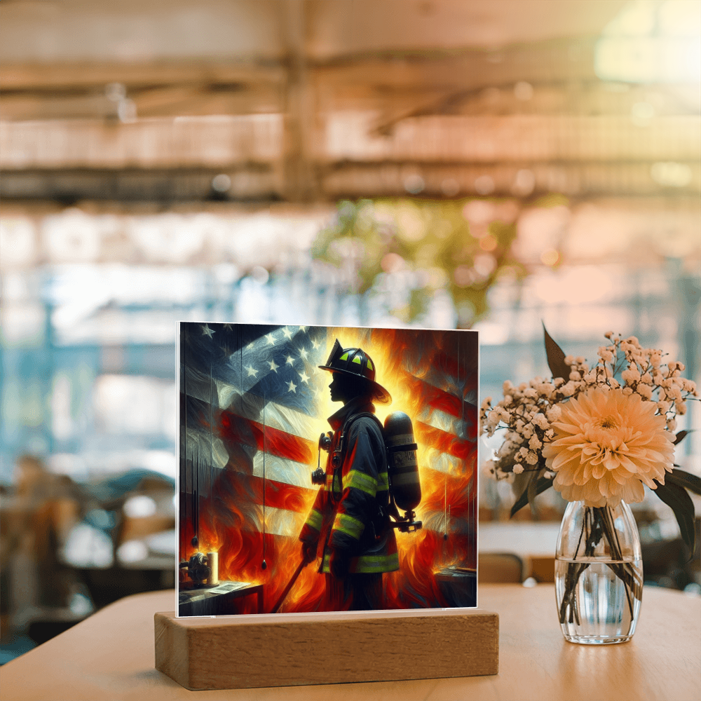 Firewoman acrylic