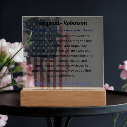 Strength & Grace – Policewoman Acrylic Display