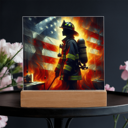 Firewoman acrylic