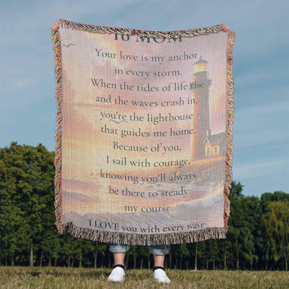 To My Mom-Lighthouse Blanket