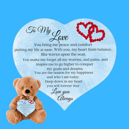 "To My Love" Cuddly Teddy Bear